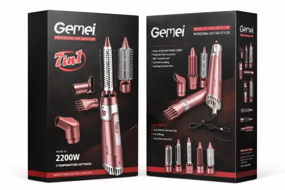 Стайлер фен для волос браш щетка 7 в 1 для сушки и укладки 2200Вт профессиональный Gemei GM-4831 Коломыя