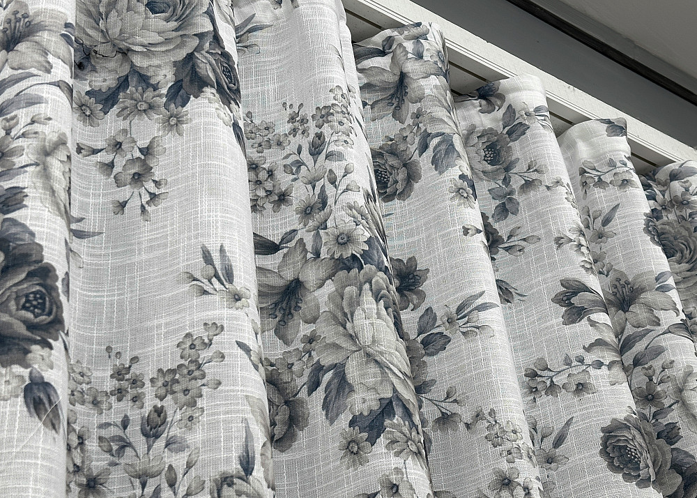 Тюль-штора VR-Textil 1864т Лен Белый с серо-синим 300х270 см (42-0831) Киев - изображение 7