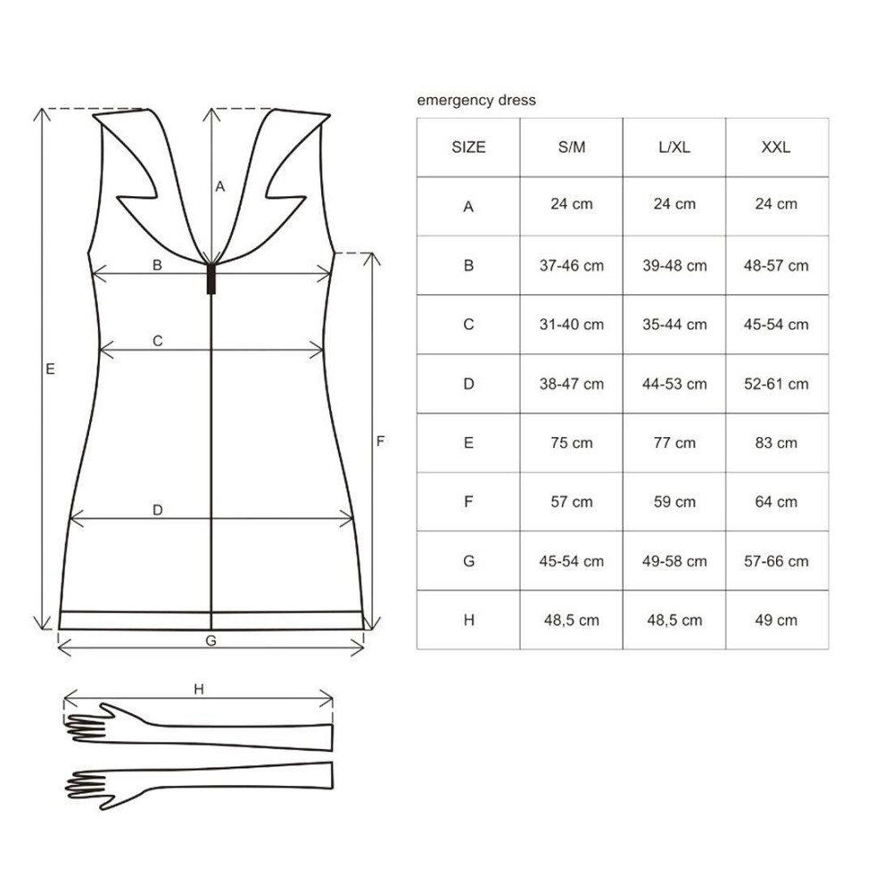 Эротический костюм медсестры Obsessive Emergency dress S/M, white, платье, стринги, перчатки, чепчик Sex Aura Киев - изображение 4