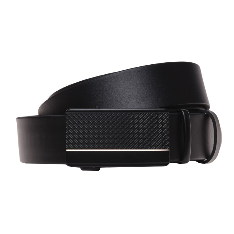 Автоматичний чоловічий пасок з пряжкою115-125×3.5 / ремінь на штани Borsa Leather, чорний Кам'янське - фото 1