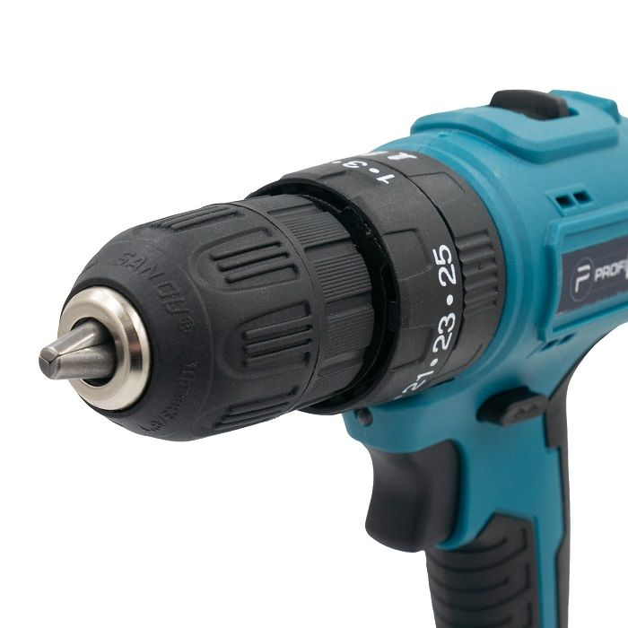 Мощный аккумуляторный шуруповерт PROFI-TEC PCD3520BL POWERLine: с АКБ 2шт-20V 2.0 Ah, 28 Нм, набор головок Киев - изображение 7