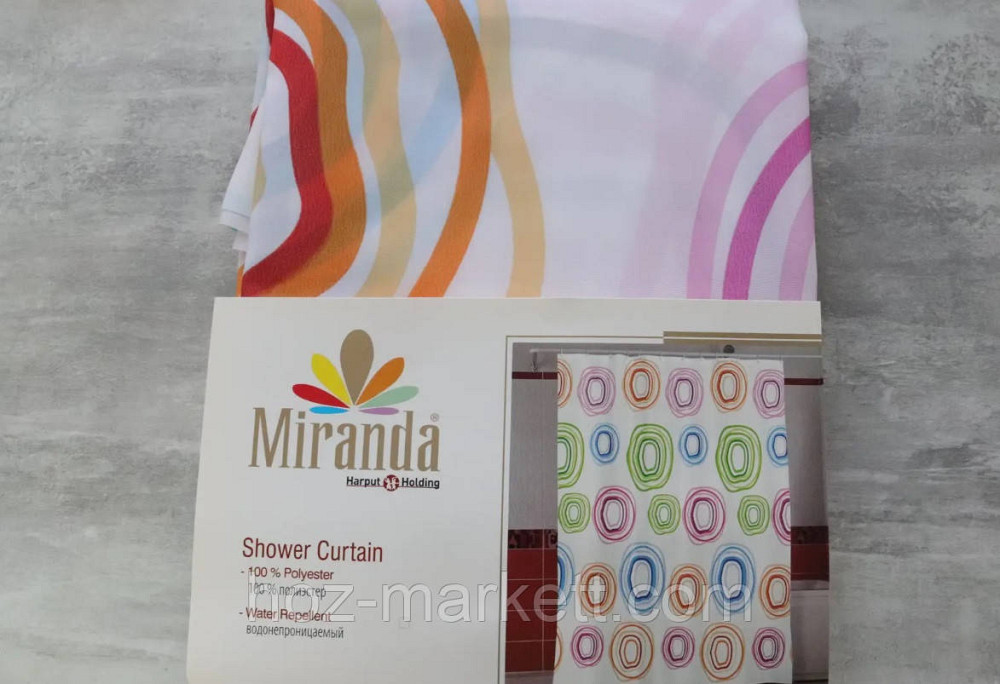 Штора для ванної тканинної Міранда Color Circle180 х 200 см Харків - фото 2