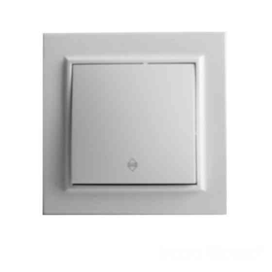 Вимикач одноклавішний прохідний, Enzo  білий Дніпро