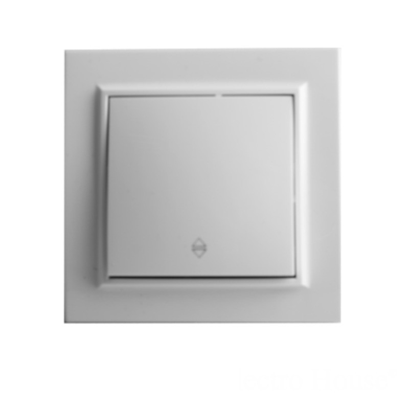 Вимикач одноклавішний прохідний, Enzo  білий Дніпро - фото 1