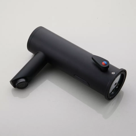 Смеситель сенсорный для умывальника, качественный бесконтактный кран матовый для раковины Черный Каменец-Подольский