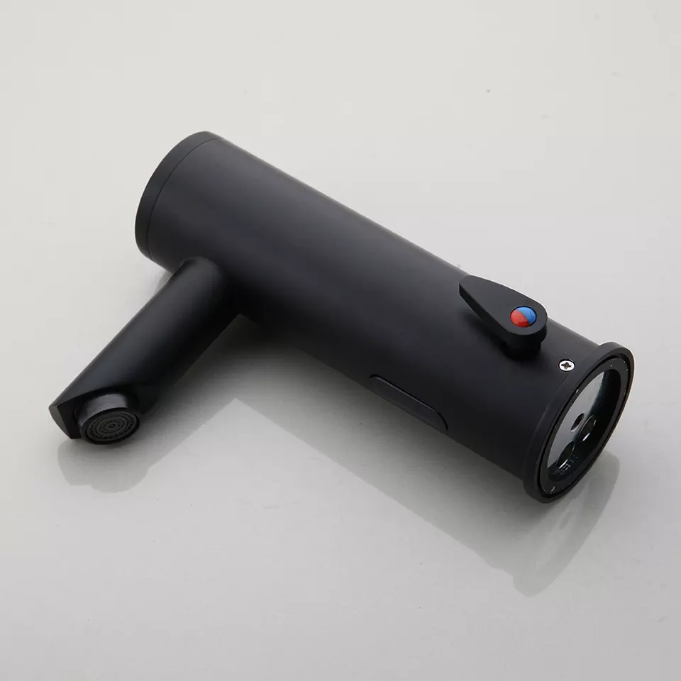 Змішувач сенсорний для умивальника, якісний безконтактний кран матовий для раковини Чорний Кам'янець-Подільський - фото 5