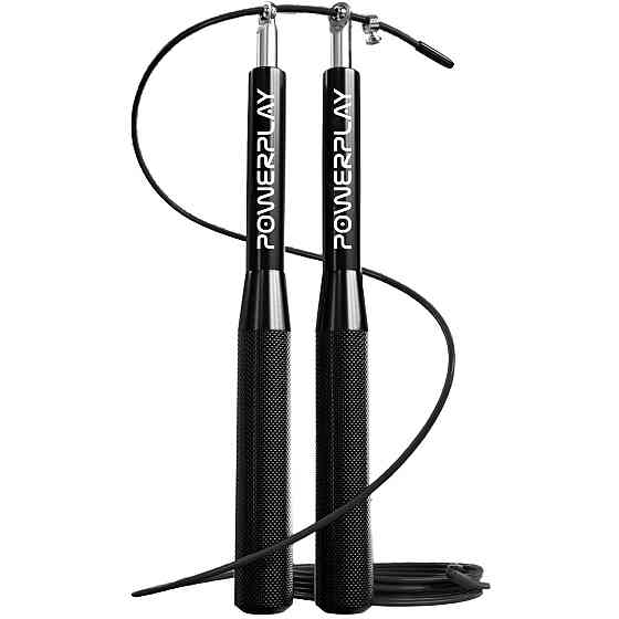 Скакалка швидкісна на підшипниках алюмінієва PowerPlay 4207 Elite Jump Rope Чорна (3m.) Каменское