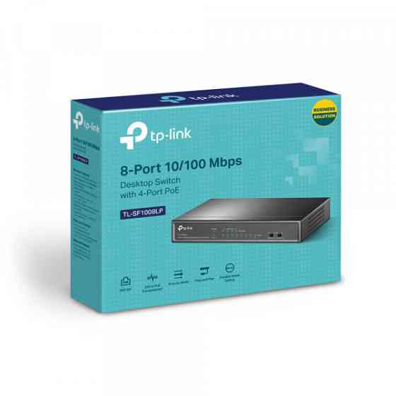 Комутатор TP-Link TL-SF1008LP 8x1FE/4xPoE 41W некерований 250м (TL-SF1008LP) Киев