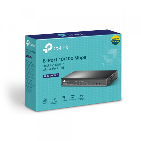 Комутатор TP-Link TL-SF1008LP 8x1FE/4xPoE 41W некерований 250м (TL-SF1008LP) Киев - изображение 5