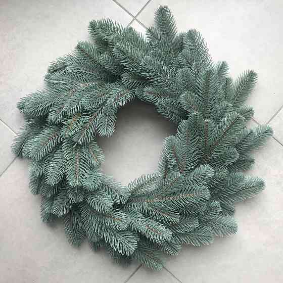 Рождественский венок из хвои Премиальный литой 45 см (Голубой) Киев