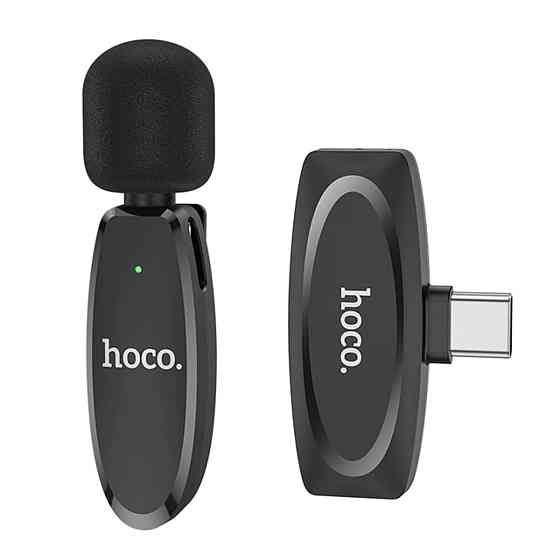 Мікрофон-петличка HOCO L15 Type-C Crystal lavalier wireless digital microphone Black Київ