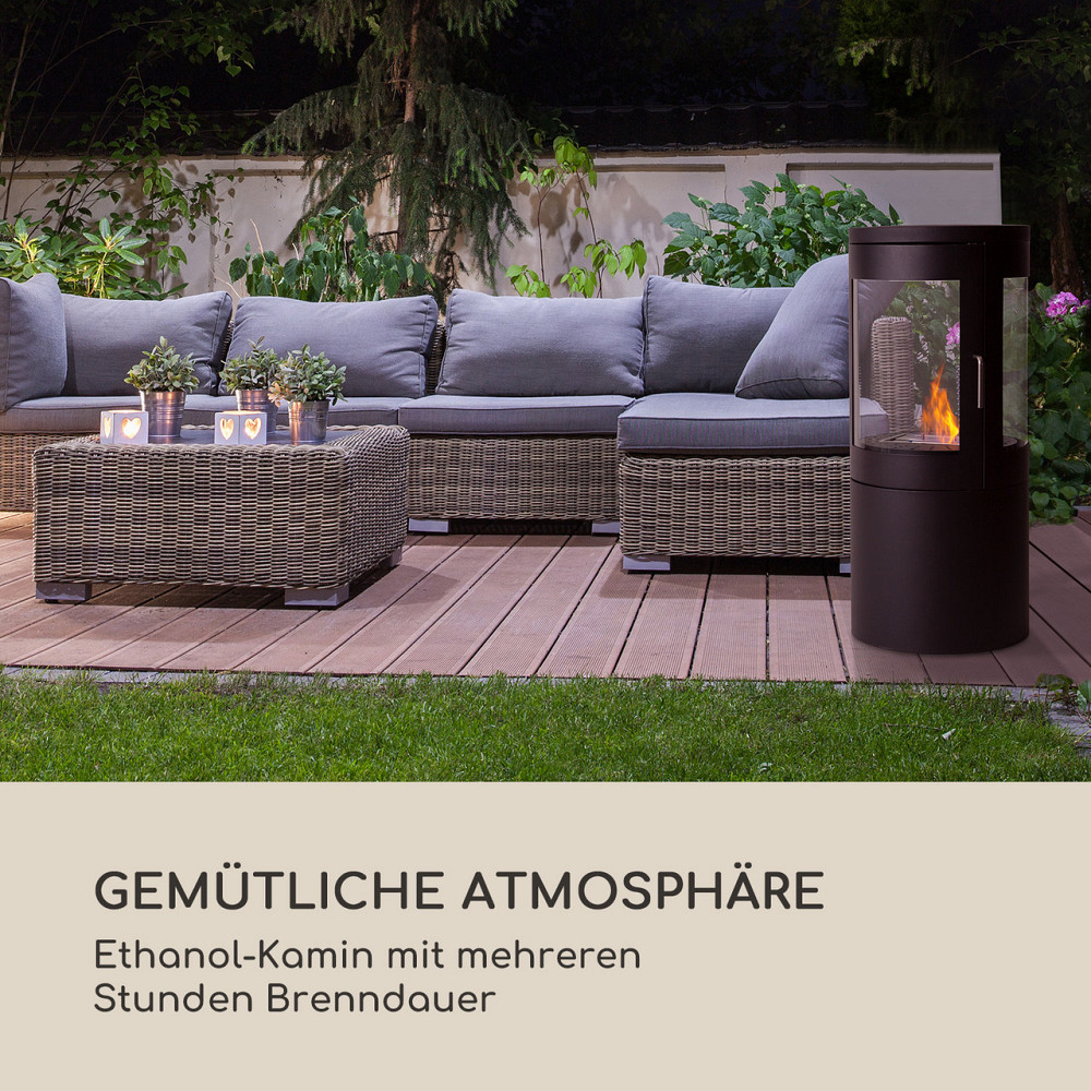 Этаноловый камин Fiamme Circulo, горелка из нержавеющей стали, 1,2 литра, время горения 4-5 часов, черный Ровно - изображение 2