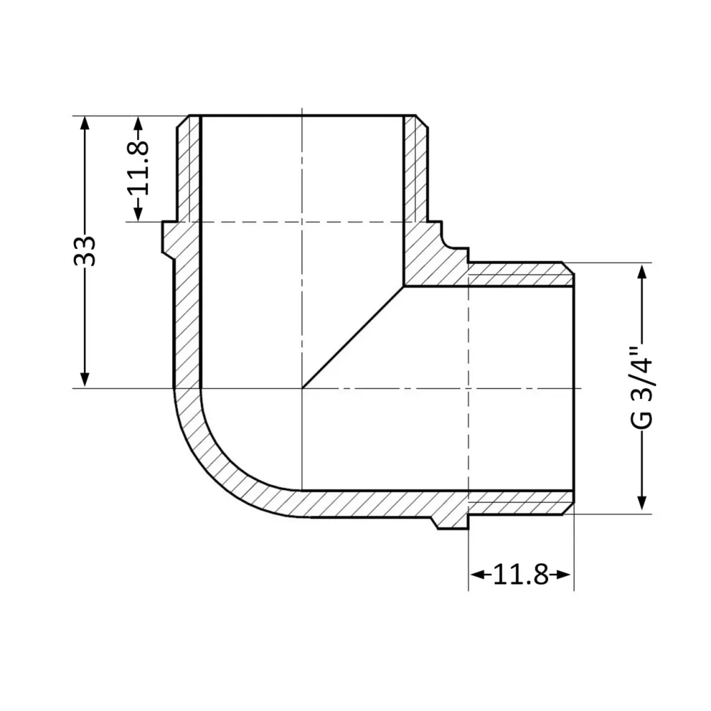 Угол Thermo Alliance Standart 3/4" НР SD41920 Київ - фото 8