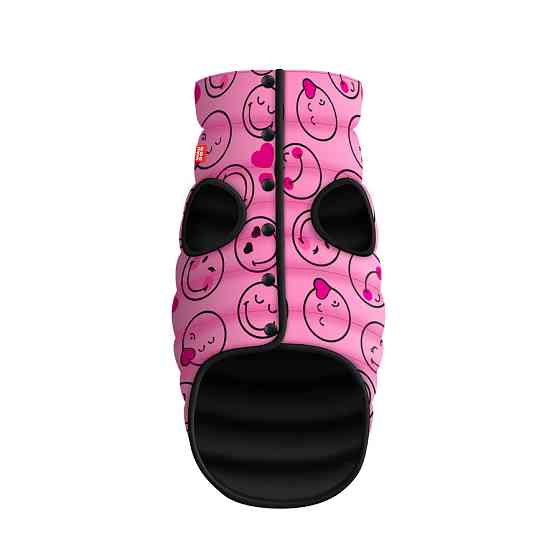 Курточка для собак WAUDOG Clothes малюнок "Смайли на рожевому", S40, В 52-55 см, С 36-39 см Коломыя