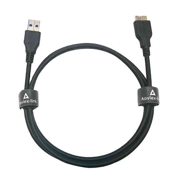 Кабель USB 3.0 – USB Micro-B, 1 м, толстый черный, для внешних HDD, смартфонов и устройств Киев