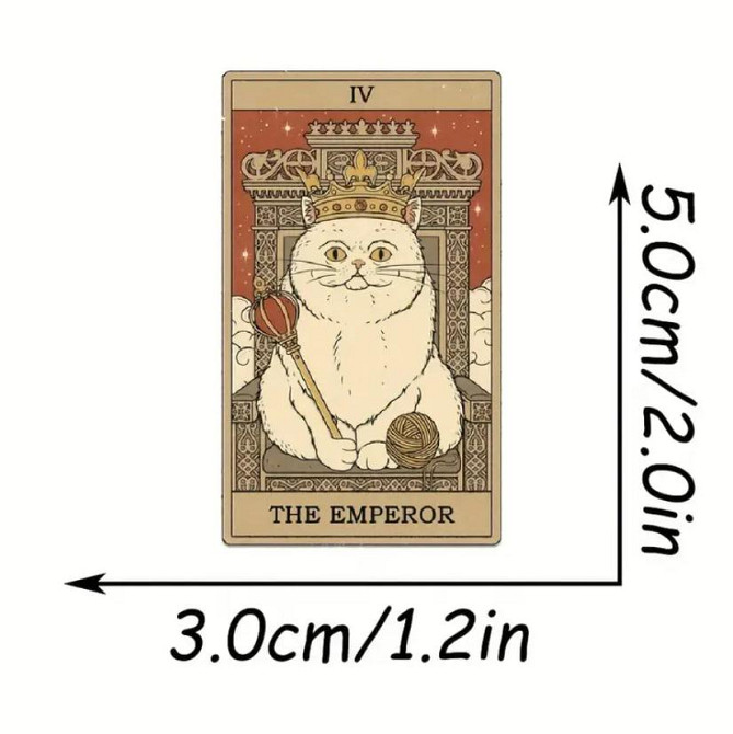 Наліпки карти Таро - Котики , водонепроникні наліпки для пляшки з водою набір 72 шт. Київ - фото 4