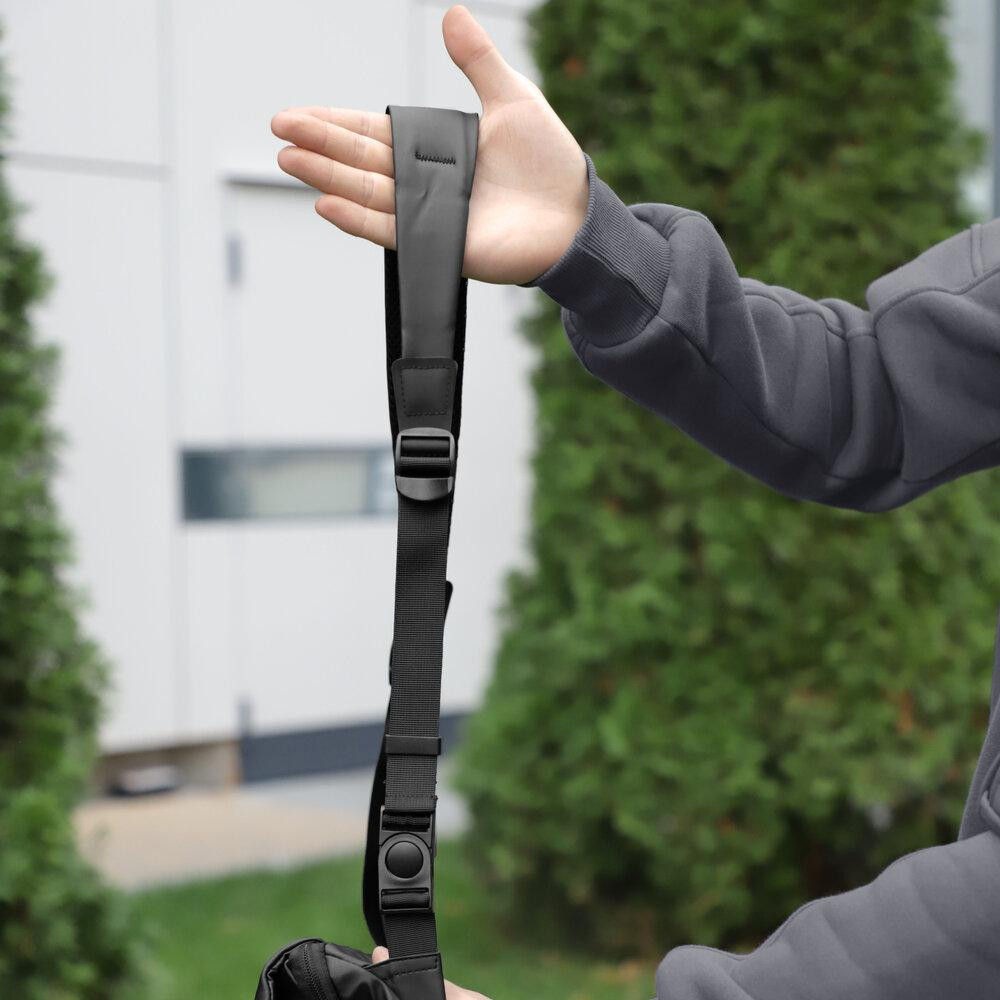 Чоловіча чорна сумка з кишенями на замку Pobedov Modest Київ - фото 7