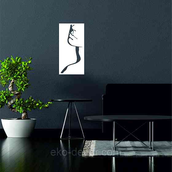 Декоративное настенное Панно «Силуэт женщины», Декор на стену 50*24 см, Белый Киев