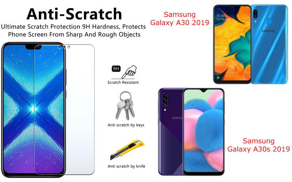Защитное стекло NeoGlass для Samsung Galaxy A30 2019, Galaxy A30s 2019 – ультрапрозрачное и устойчивое Киев - изображение 1