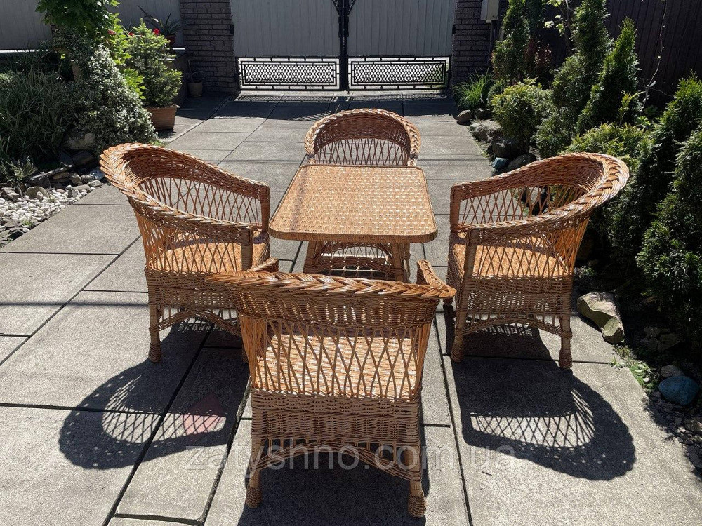 Комплект плетених меблів з лози з кріслами Київ - фото 3