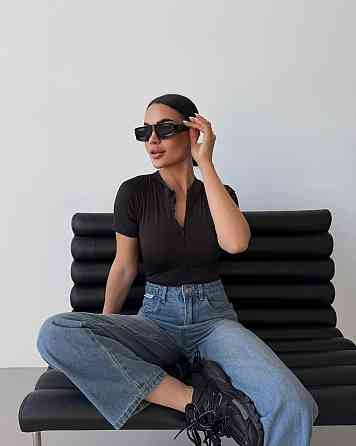 Жіночий базовий боді на блискавці мікродайвінг Чорний, 42/44 Одеса