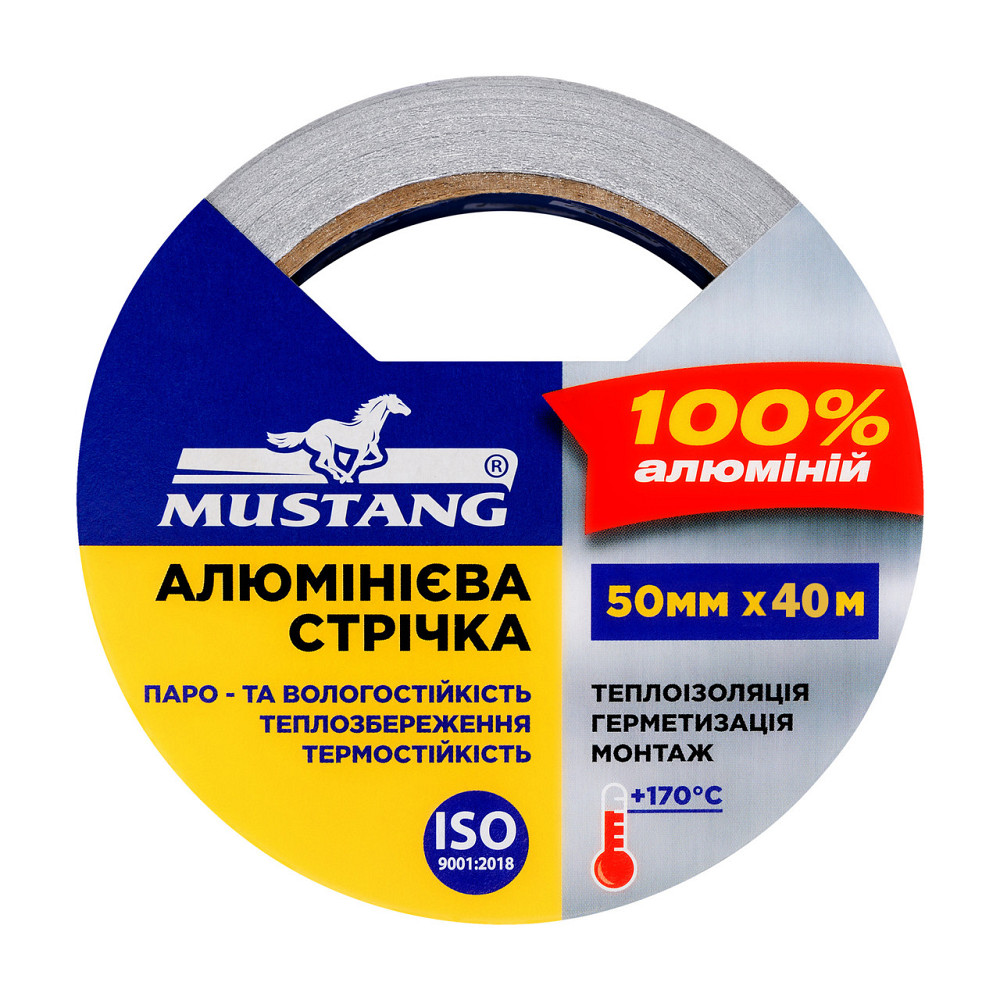 Алюминиевая лента MUSTANG 50мм х 40м Ровно - изображение 1