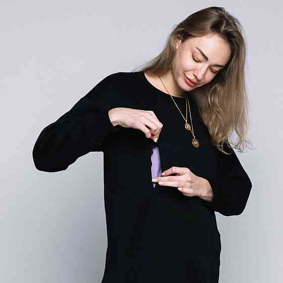 Свитшот для беременных и кормящих черный Киев