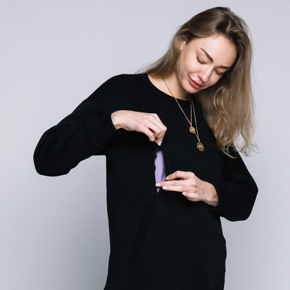 Світшот для вагітних і годуючих Бежевий чорний Київ - фото 2