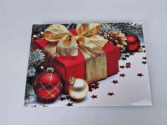 Паперові пакети великий горизонтальний 36/22/10 новорічний-21 (12 шт.) Харків