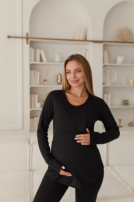 Лонгслив для беременных и кормящих Avila S Lullababe Черный Кривой Рог - изображение 2