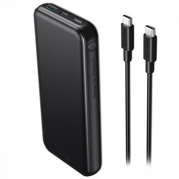 УМБ Choetech 10000mAh, 18W PD QC3.0, USB-C In/out, USB-A Li-pol чорна (B627-V3-CC-BK) Киев - изображение 2