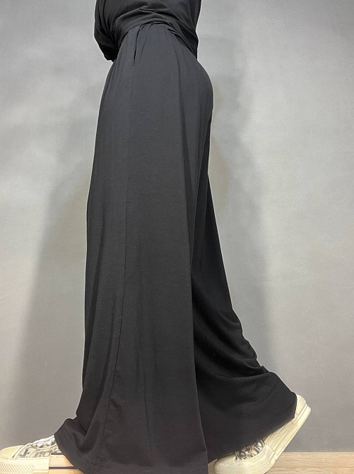 Брюки женские A-N 25060 палаццо на резинке с карманами тонкие свободные, черный, one size Киев - изображение 11