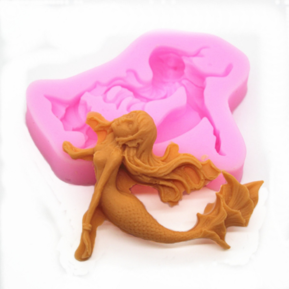 Молд силиконовый Русалка 69 на 82 мм розовый Киев - изображение 9