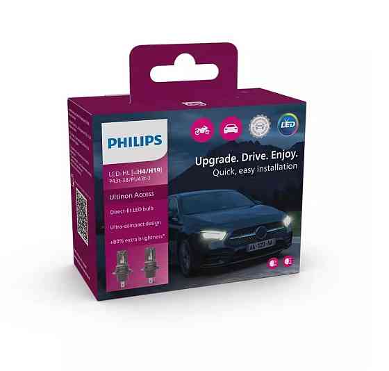 Комплект світлодіодних ламп PHILIPS H4/H19 11342U2500CX Ultinon Access +80% 12V Харків