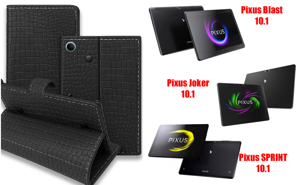 Книжка-трансформер для планшета Pixus Blast 10.1, Joker 10.1, Sprint 10.1, колір Black Krokodil Black Київ - фото 1