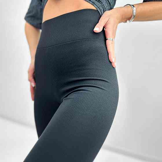 Трикотажні лосини в рубчик "Desire" оптом | Батал | Розпродаж моделі Київ