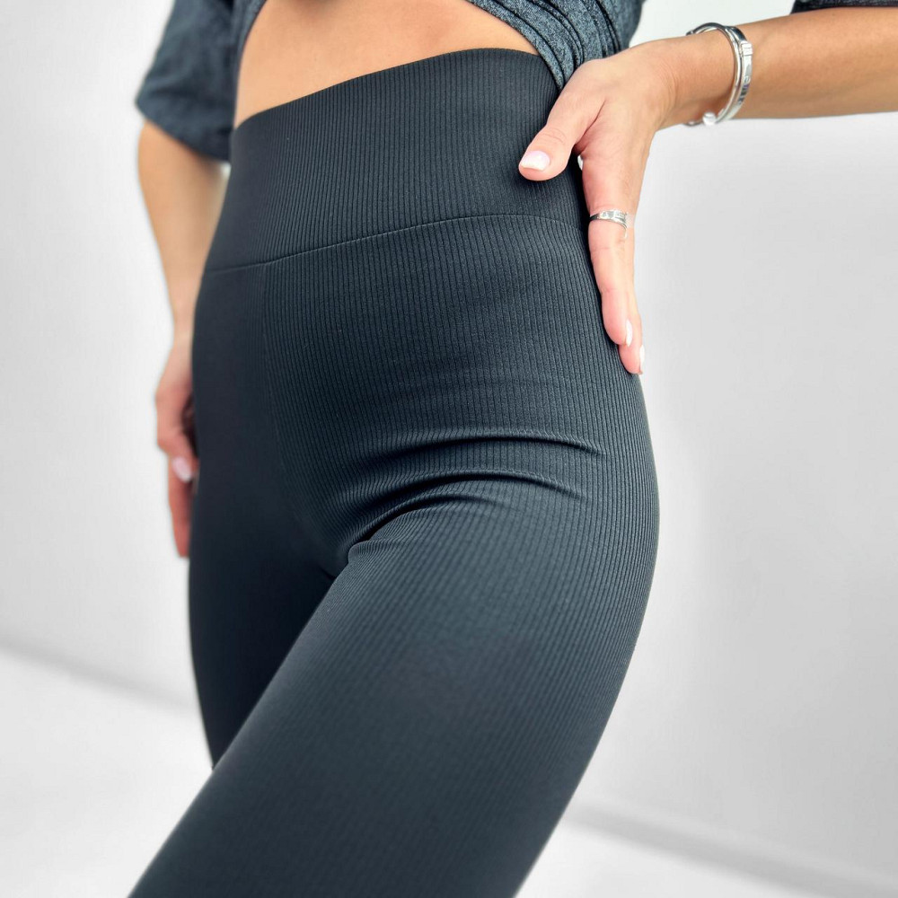 Трикотажні лосини в рубчик "Desire" оптом | Батал | Розпродаж моделі Київ - фото 6