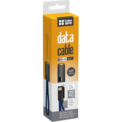 Дата кабель USB 2.0 AM to Lightning 0.22m blue ColorWay (CW-CBUL021-BL) Вінниця - фото 4