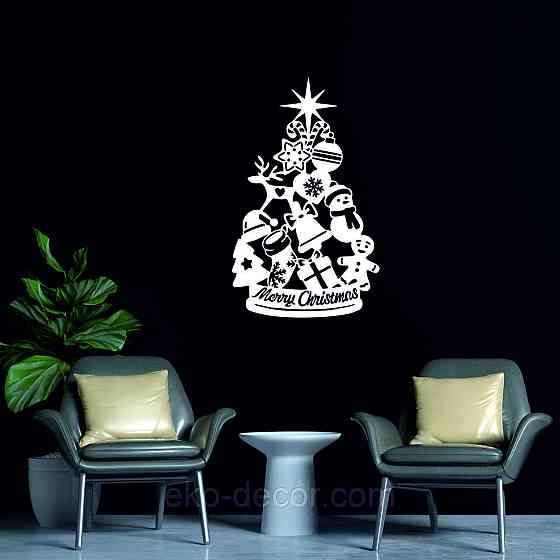 Декоративное настенное Панно «Новый год», Декор на стену 50*30 см, Белый Киев