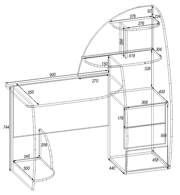 Стіл письмовий СКП-2 №10, Самоа Димчастий, 1300/550/1300 Львів - фото 2