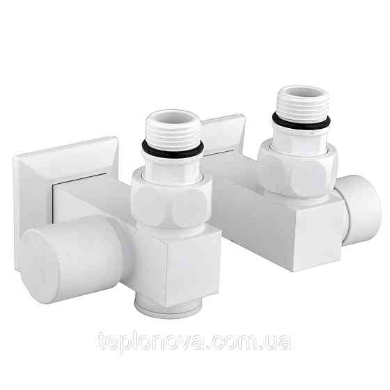 Набір Кран вентильний кутовий з американкою SOLOMON LUX 1/2″CUBE WHITE 8888_ТЕН (1уп) Черновцы