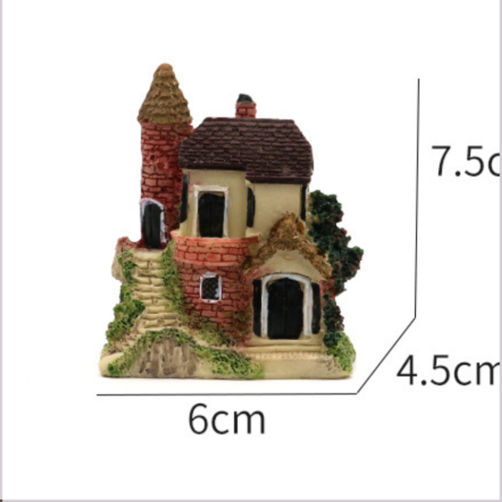 Декоративный Домик для мини-сада флорариума микроландшафта рокария аквариума  диорам моделизма Коричневий дах Одесса