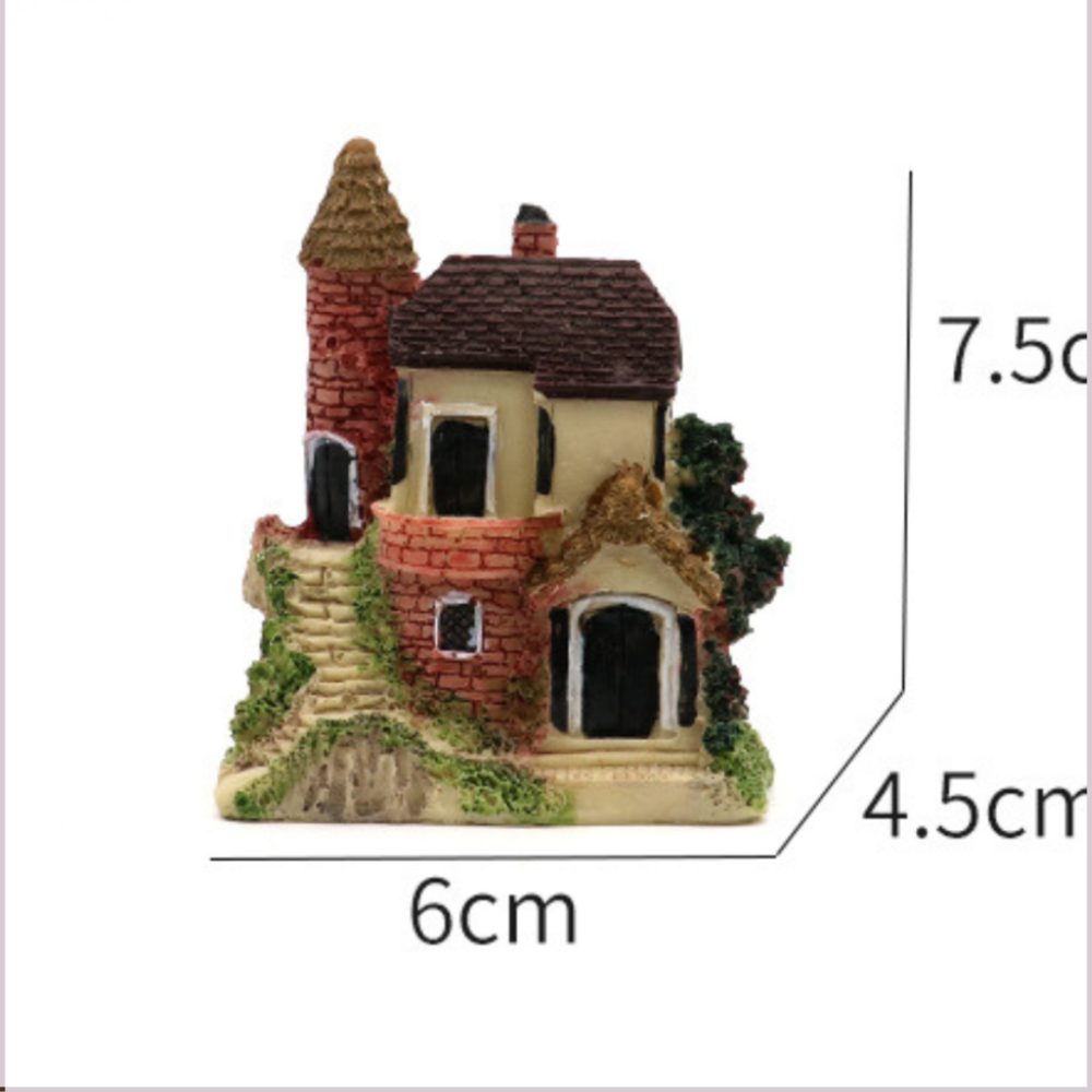 Декоративный Домик для мини-сада флорариума микроландшафта рокария аквариума  диорам моделизма Коричневий дах Одесса - изображение 2