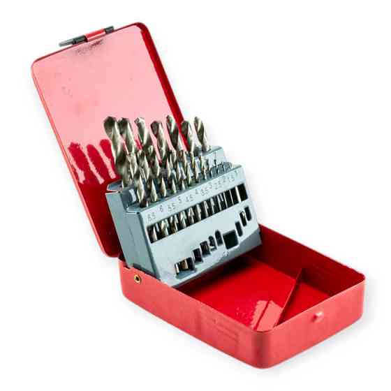 Набір свердл по металу Р6М5 титан 19шт (1,0-10,0 мм) метал. футляр Мукачево