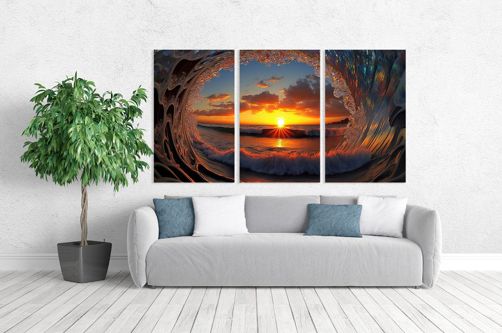 Модульная картина в гостиную / спальню  Морські хвилі    ART-117_3A Киев - изображение 2