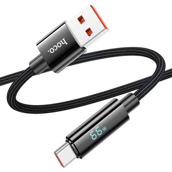 USB-кабель type-C 5A 66W 1,2m тканинний (з дисплеєм) Одеса