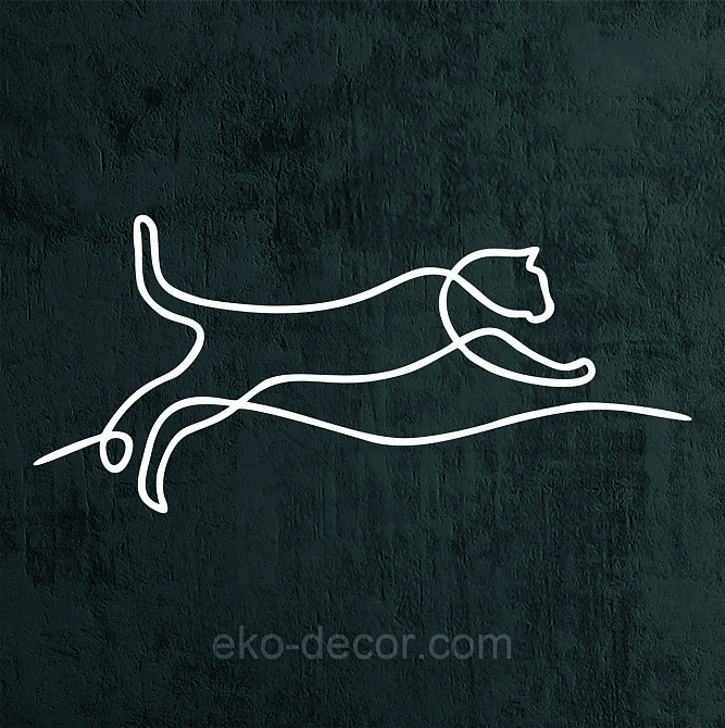 Декоративное настенное 3D Панно «Кот» Декор на стену с объемом 90*40 см, Белый Киев - изображение 7