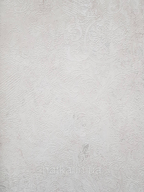 Шпалери вінілові на флізеліні гарячого тиснення DU&KA 1.06х10 вензель основа під штукатурку сірі коричневі Київ - фото 3