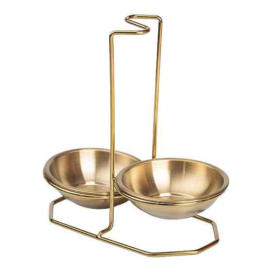 Вертикальная подставка для половника или ложек 20×12.5×19.5 см из нержавеющей стали Золото HP-19-14 Киев