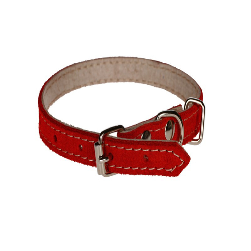 Нашийник 197 10мм "Велюр" шкіряний подвійний Вінниця - фото 1